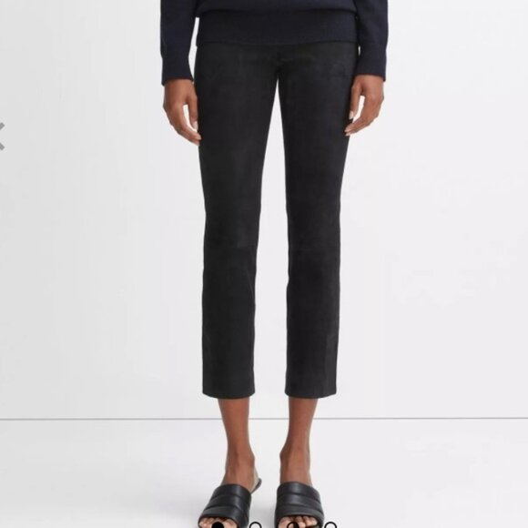 Vince Stretch Suede Split Hem Crop Legging - Picture 2 of 7